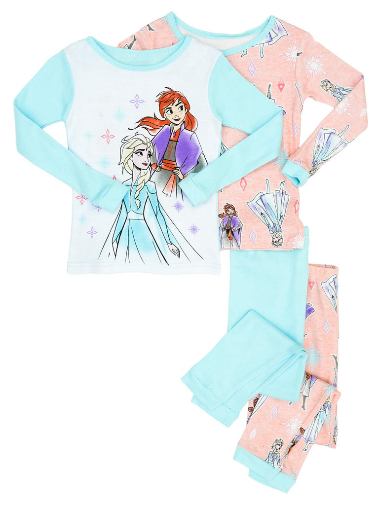 Disney Frozen Girls' 4 Piece Cotton Pajama Set