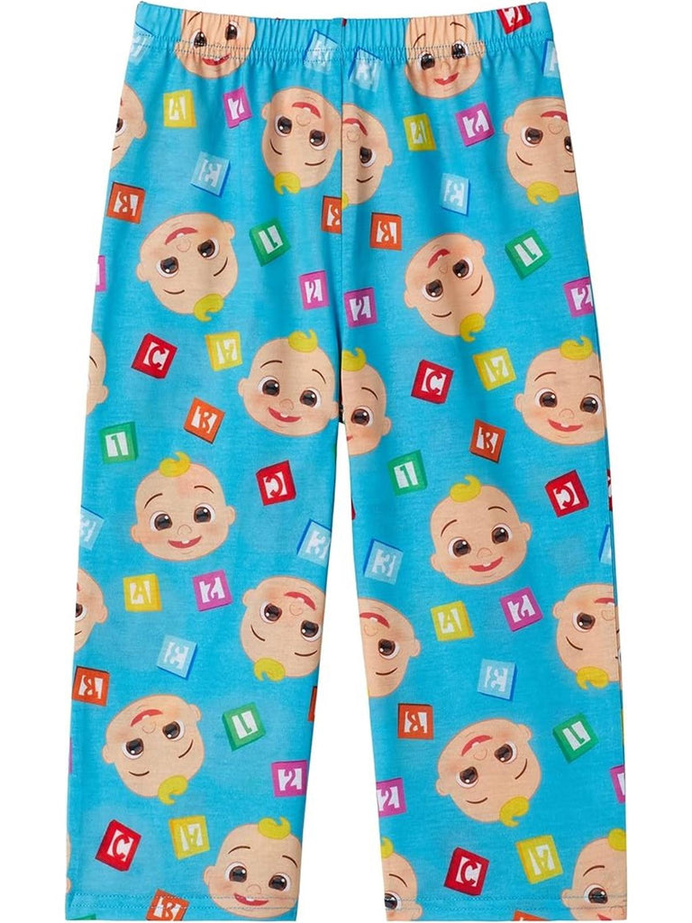 CoComelon Boys Pajamas for Toddler Kids | 4 Piece Sleepwear Sets for Toddler Boys Pajama Bottoms and Sleep Shirts Green-Blue