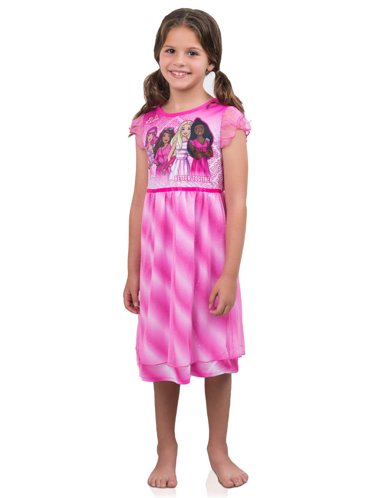 Barbie Pink Sparkle Better Together Dress Up Nightgown