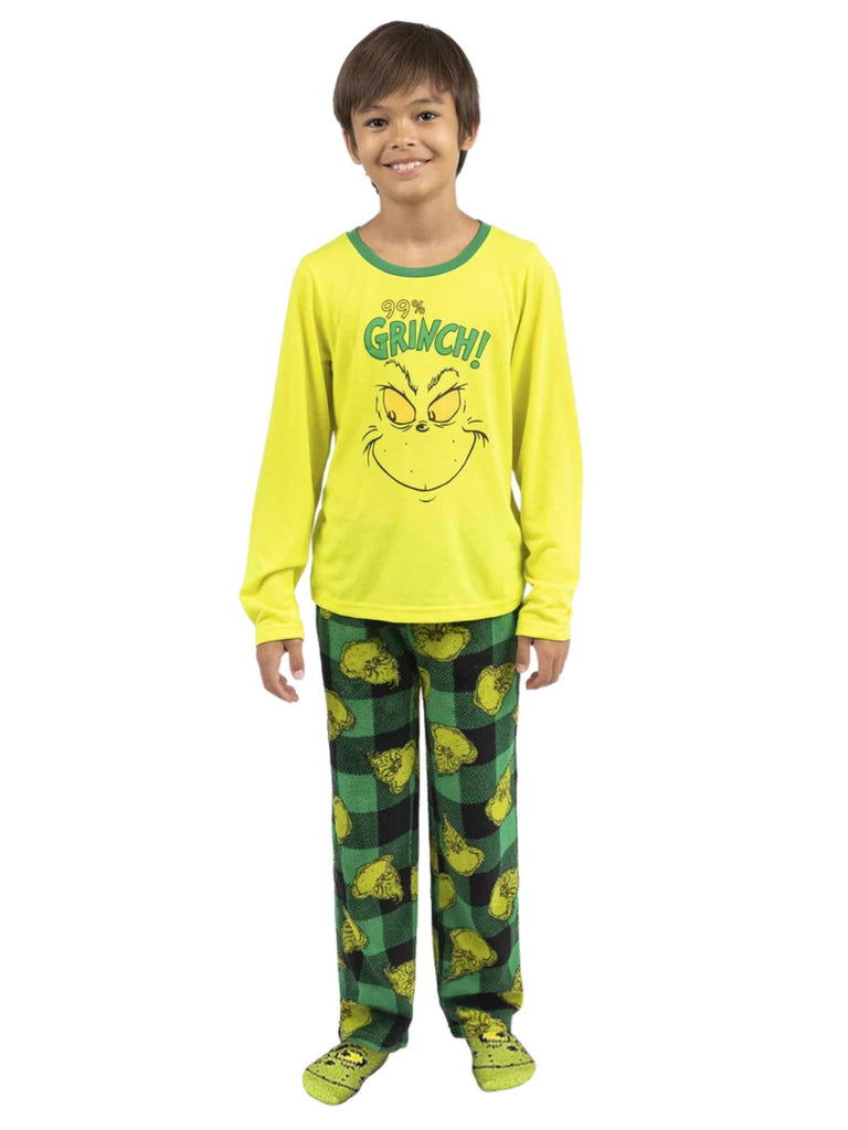 Dr. Seuss 100% Grinch Family Matching 2 Piece Pajamas Sets for Men, Women, Children, and Pet