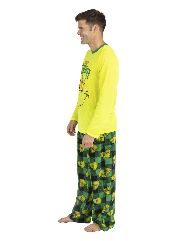 Dr. Seuss 100% Grinch Family Matching 2 Piece Pajamas Sets for Men, Women, Children, and Pet