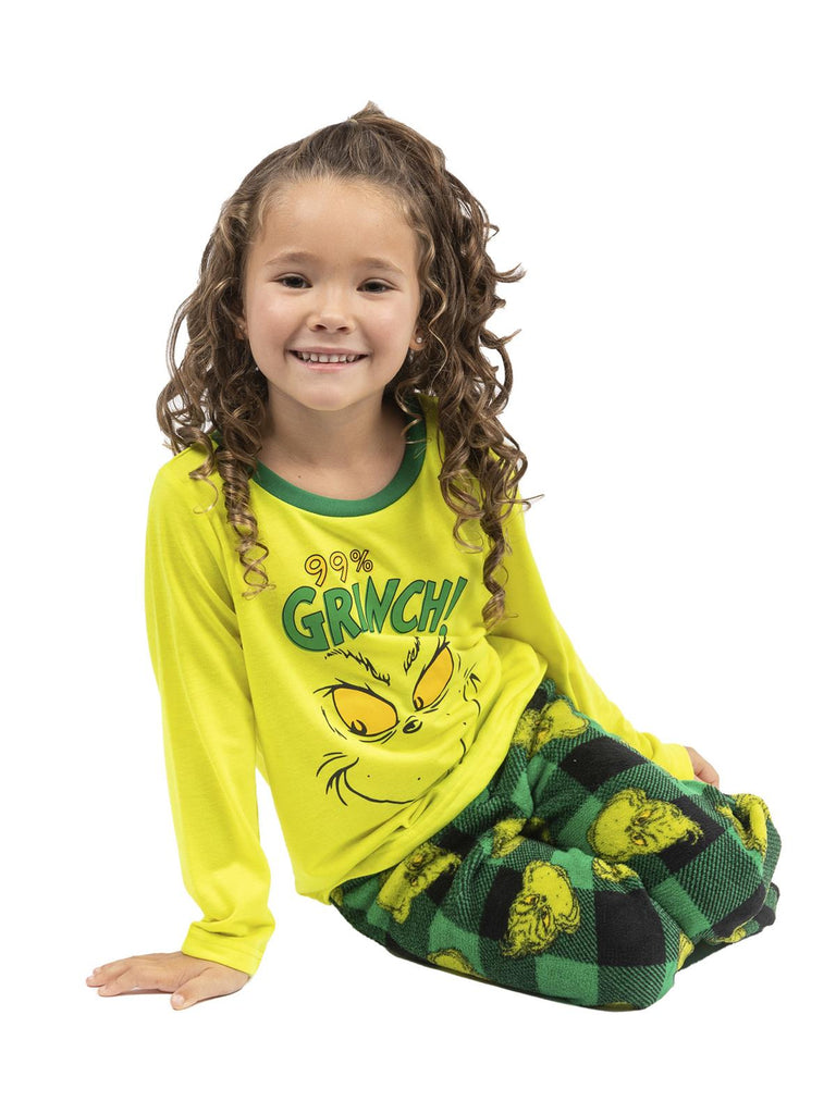 Dr. Seuss 100% Grinch Family Matching 2 Piece Pajamas Sets for Men, Women, Children, and Pet