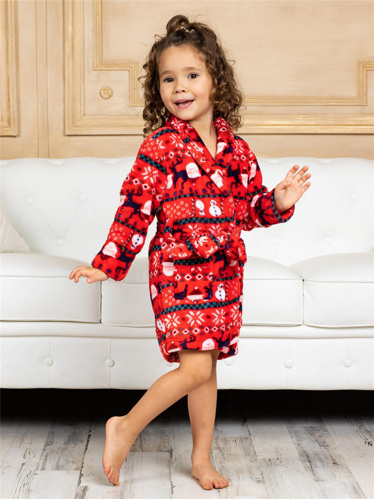 Intimo Red Fairsaile Santa Belted Robe for Girls