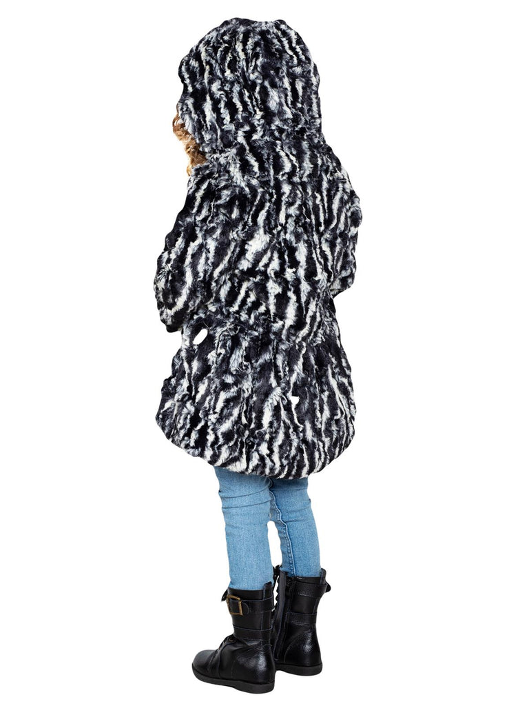 Widgeon Little Girls Faux Zebra Fur Coat