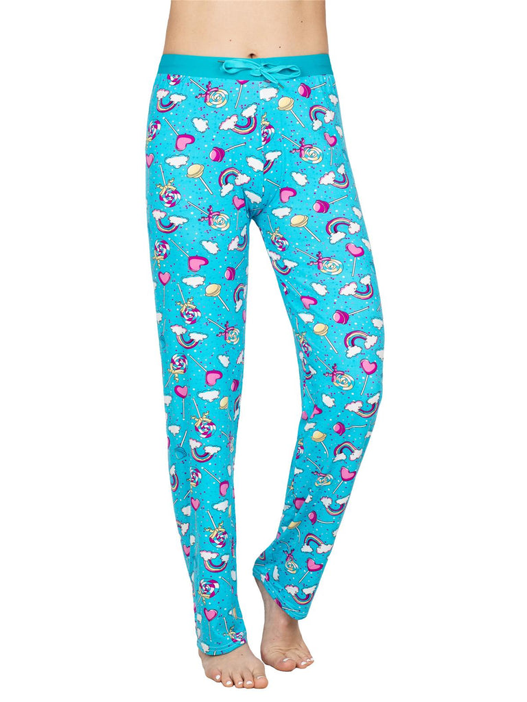 Women's Victoria Collection Super Soft Lounge Pajama Pants, Blue Lollipop Candy Print