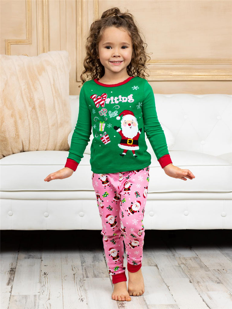 Komar Kids "Waiting Up For Santa" Toddler Girls 2 Piece Pajama Set