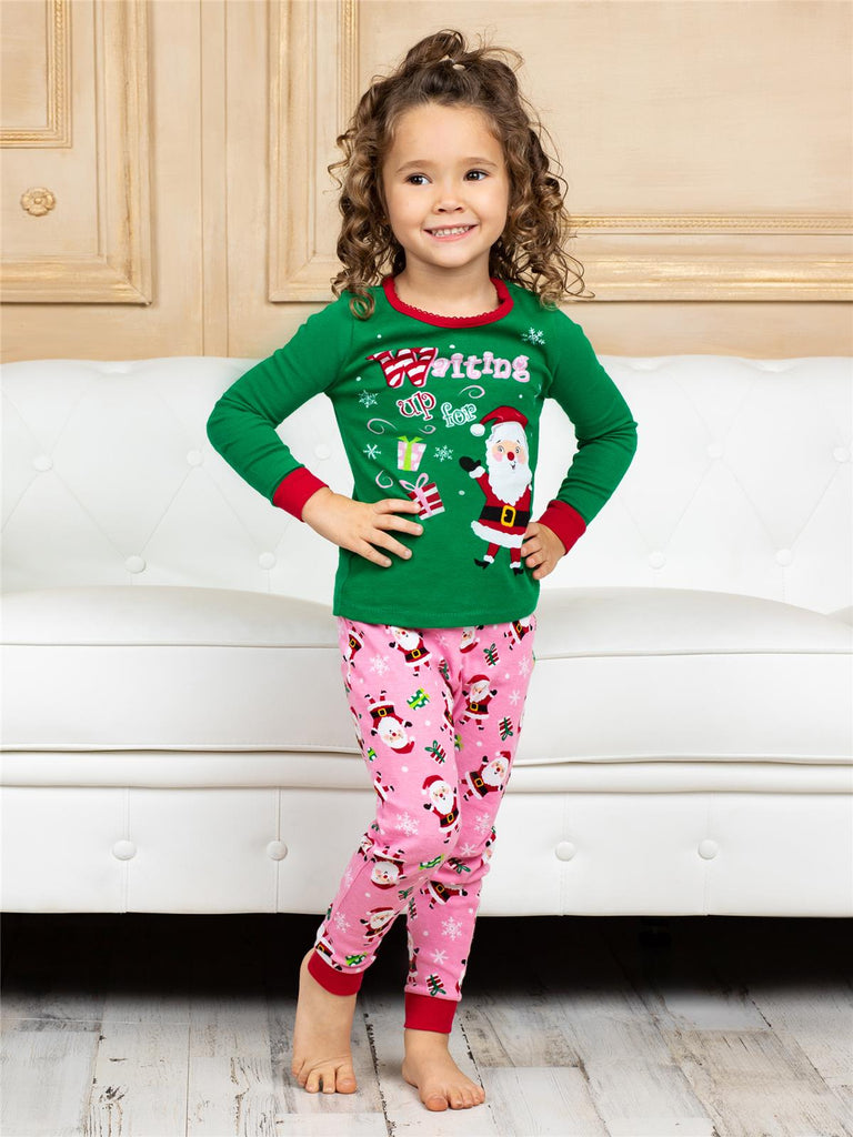 Komar Kids "Waiting Up For Santa" Toddler Girls 2 Piece Pajama Set