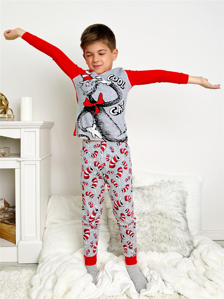 Dr. Seuss Cat In The Hat Kids' Pajamas, 2 Piece Sleep Set