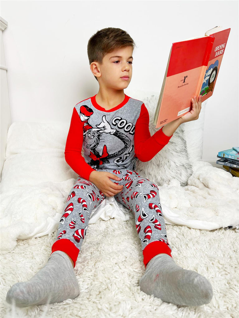 Dr. Seuss Cat In The Hat Kids' Pajamas, 2 Piece Sleep Set