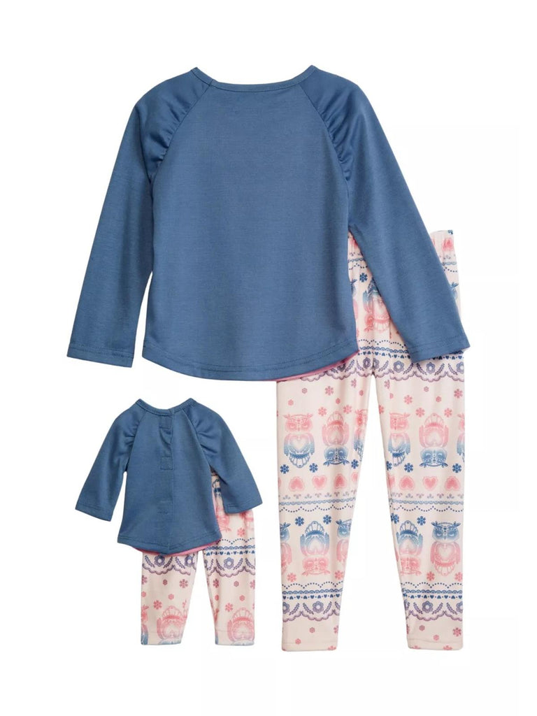 Saint Eve Girls 2 Piece Pajama Set with Matching Doll Set