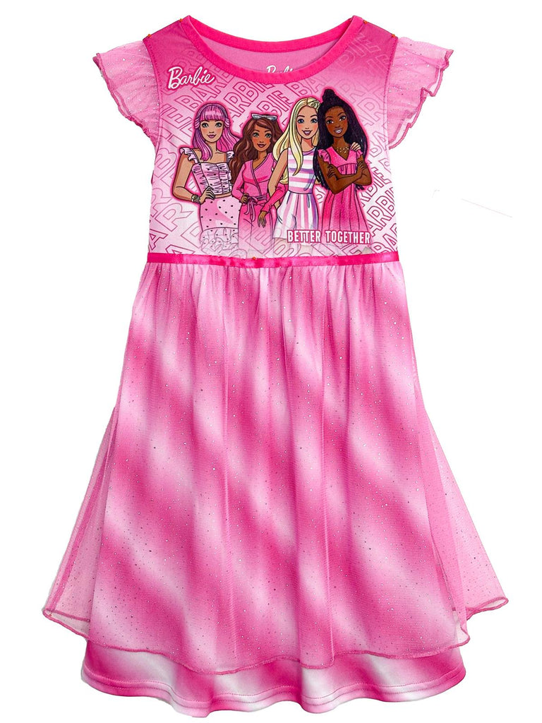Barbie Pink Sparkle Better Together Dress Up Nightgown