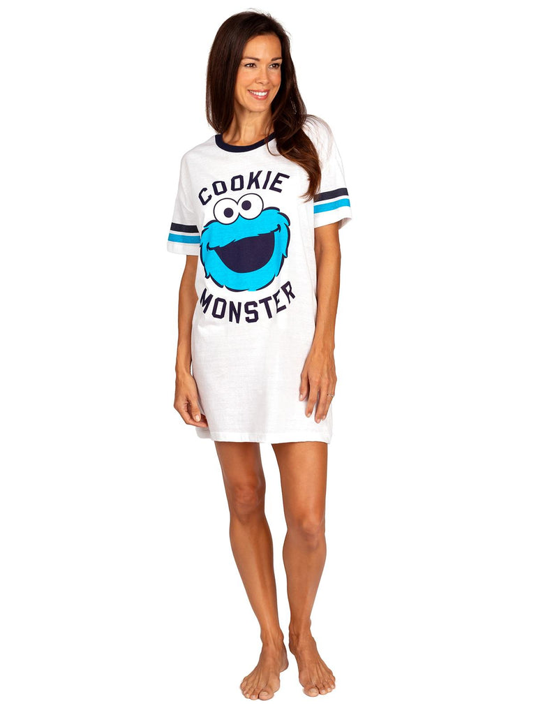 Sesame Street's Cookie Monster Women's Dorm Night Shirt Nightgown Pajama