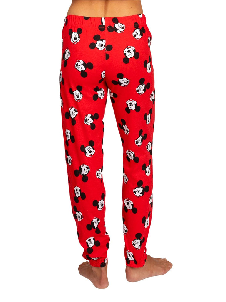 Disney Mickey Mouse Women's Pajama Pants Lounge Jogger, Red