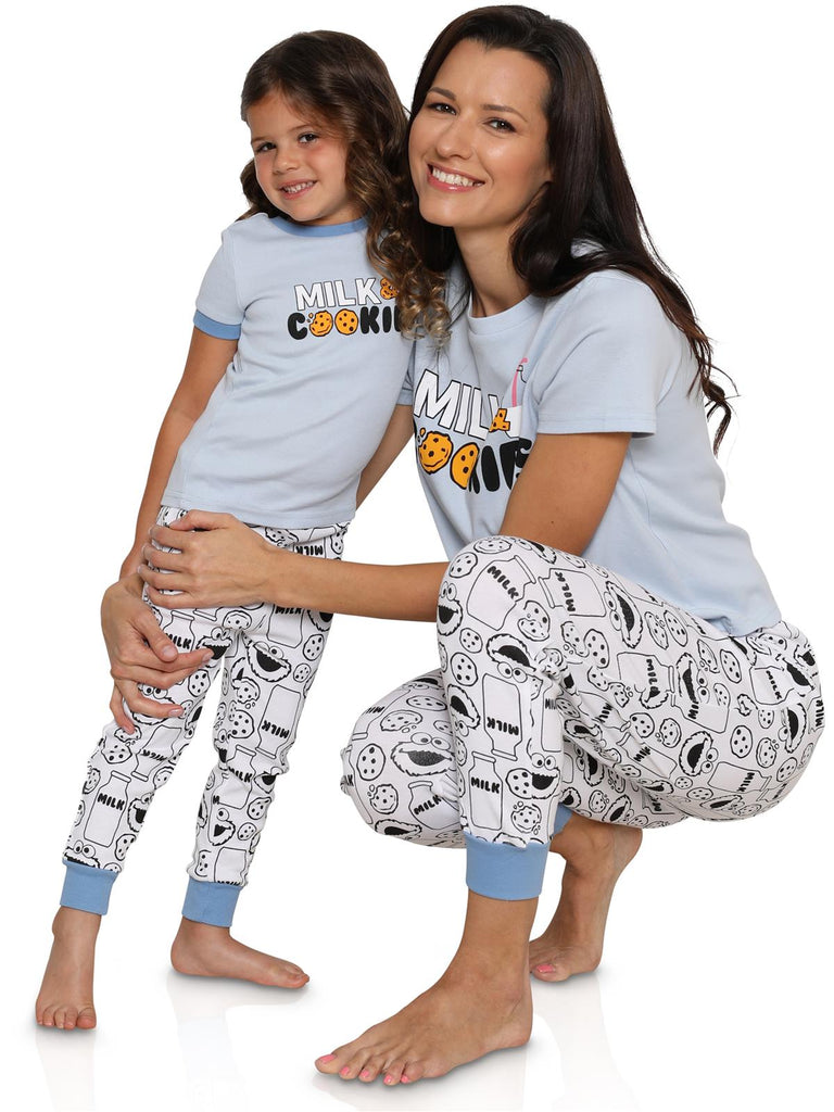 Sesame Street Cookie Monster Mommy and Me Women's Pajama 2 Piece Set