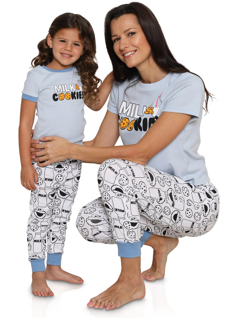 Sesame Street Cookie Monster Mommy and Me Women's Pajama 2 Piece Set