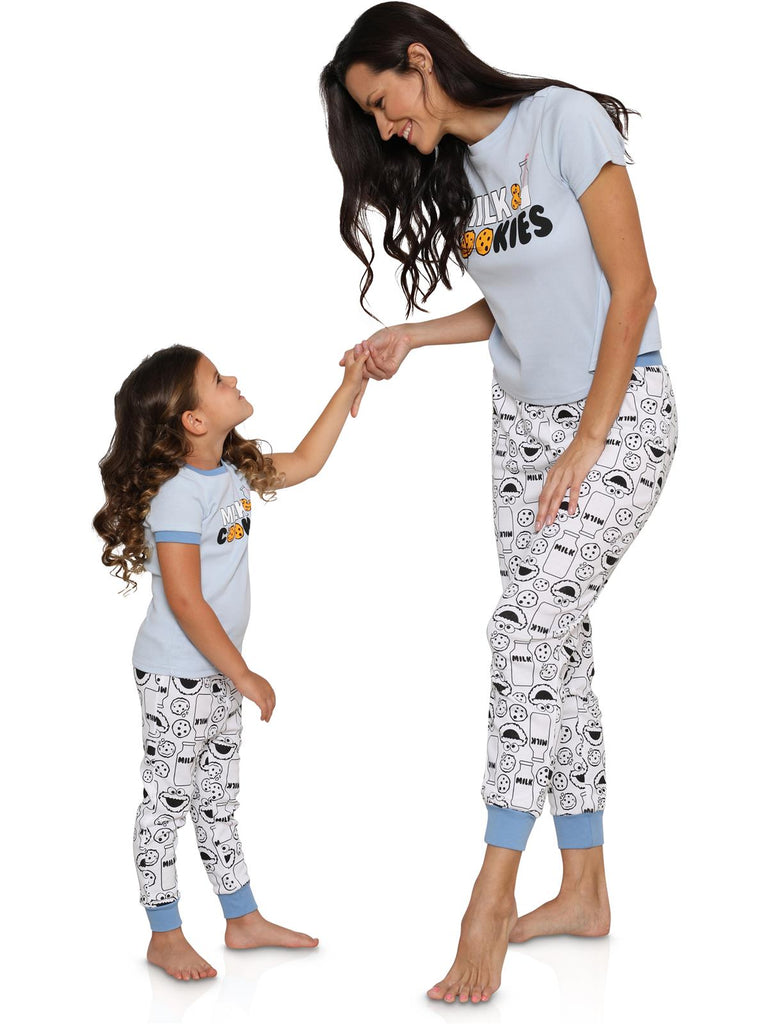 Sesame Street Cookie Monster Mommy and Me Women's Pajama 2 Piece Set